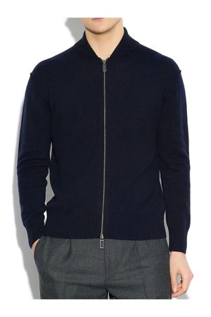 Cardigan in lana vergine blu PAOLO PECORA | A043F0046462